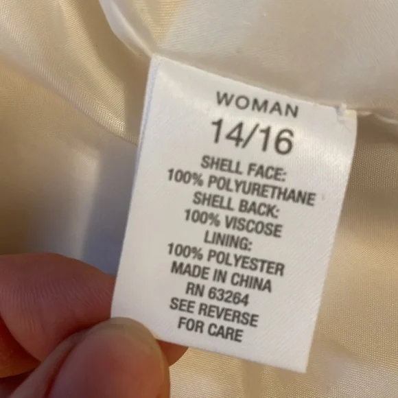 Roz & Ali faux leather animal print cream jacket with lining - Picture 8 of 9